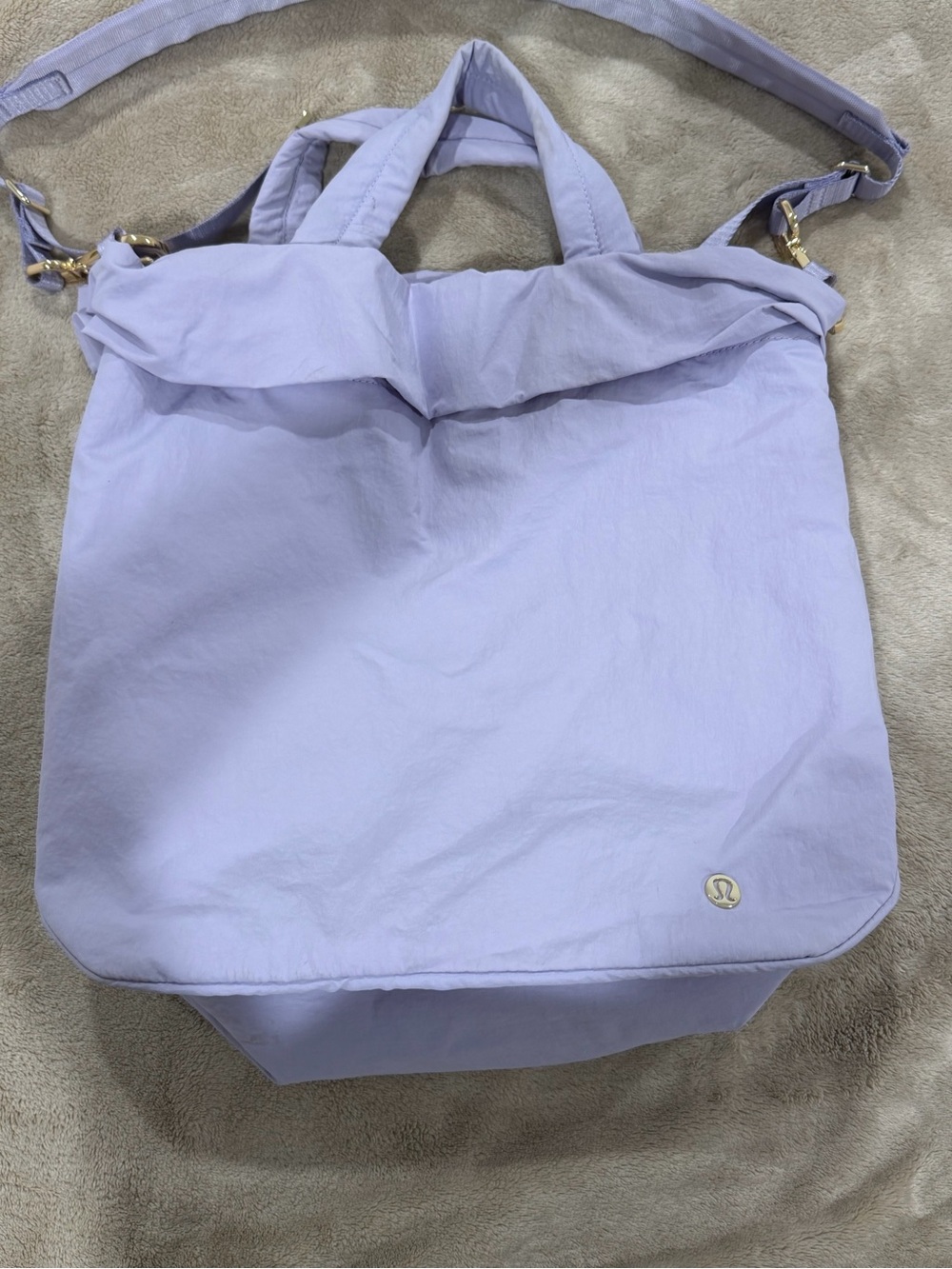 lululemon athletica Light Lavender Tote with Top Handles and Shoulder Strap